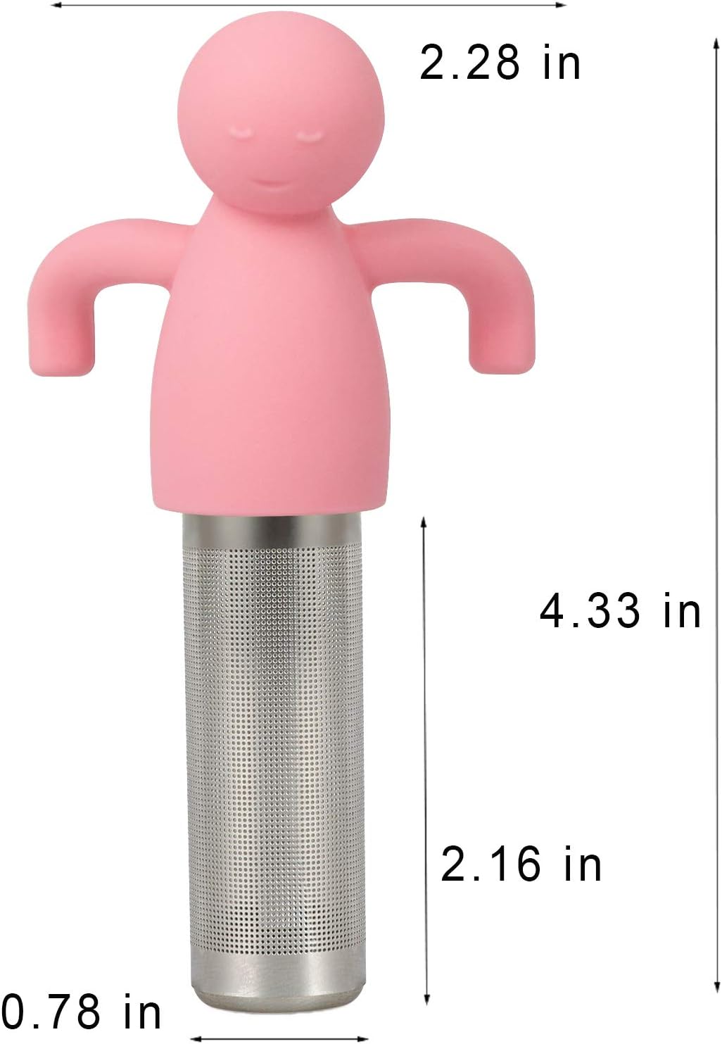 Leden Loose Leaf Tea Steeper Cute Tea Infuser for Girl Kids Extra Fine Mesh Tea Ball Stainless Steel Tea Filter with Silicone Lid for Cup Mug Pot Pink