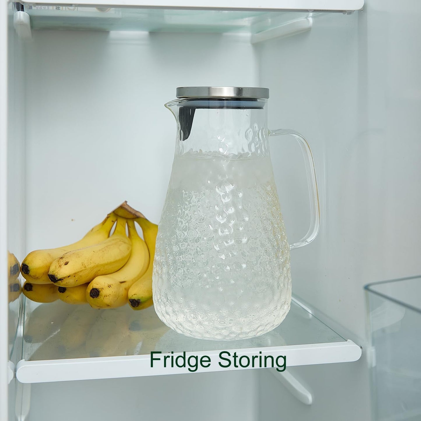 Karafu 78 Ounces/2.3 Liter Glass Pitcher with Lid, Wide Mouth Heat Resistant Water Jug for Hot/Cold Water, Ice tea and Juice Beverage Clear