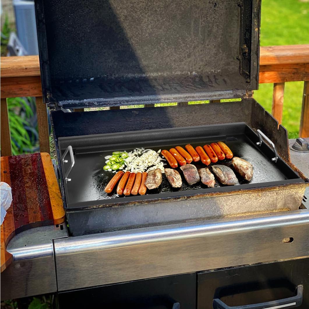 Full-Size Griddle Inserts for Weber Old Spirit 200 Series E/S 200 & 210 Side Control Panel, Flat Top Griddle for Weber Spirit 500 Genesis Silver A, Replace for 7521 7522 7523 65904 65905