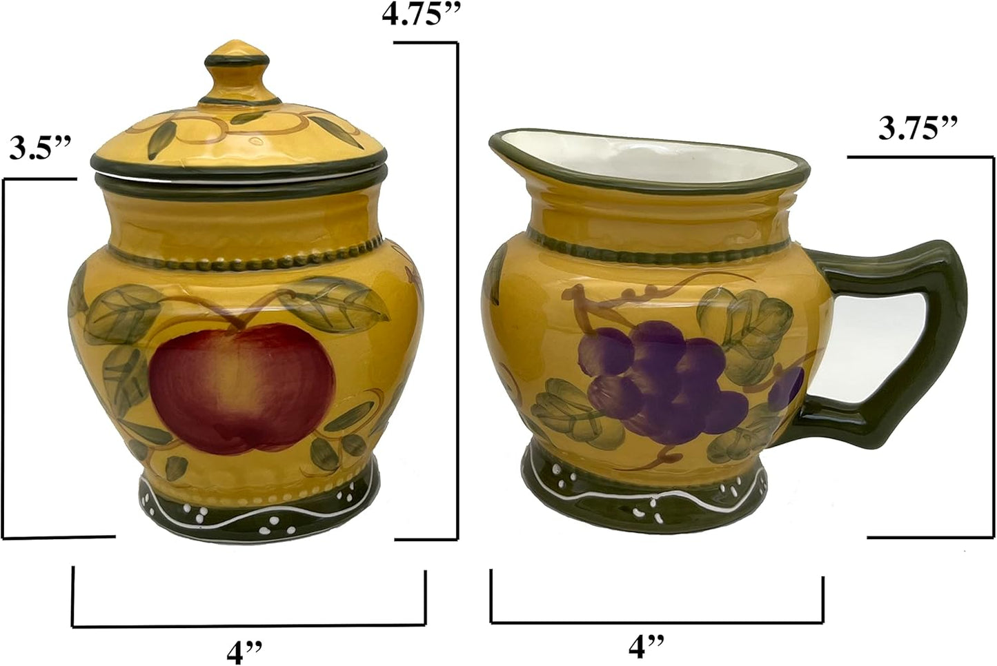 ACK Ceramic Cream and Sugar Set (Deluxe), Sugar Bowl with Lid