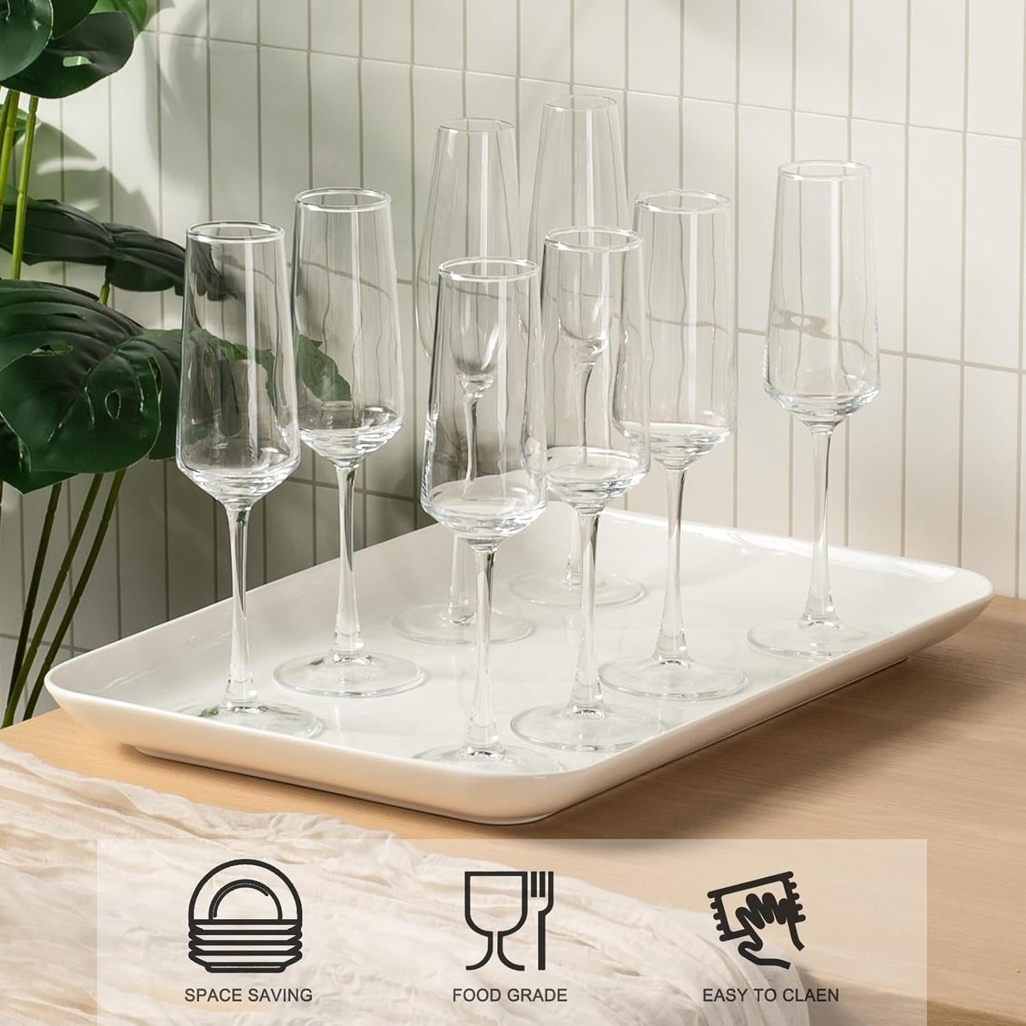 DELLING Large Serving Platter, 18" x 12.3" Serving Tray-Set of 2, White Platters for Serving Food, Serving Trays for Party, Fruit, Appetizer, Serving Trays for Entertaining at Parties and Weddings