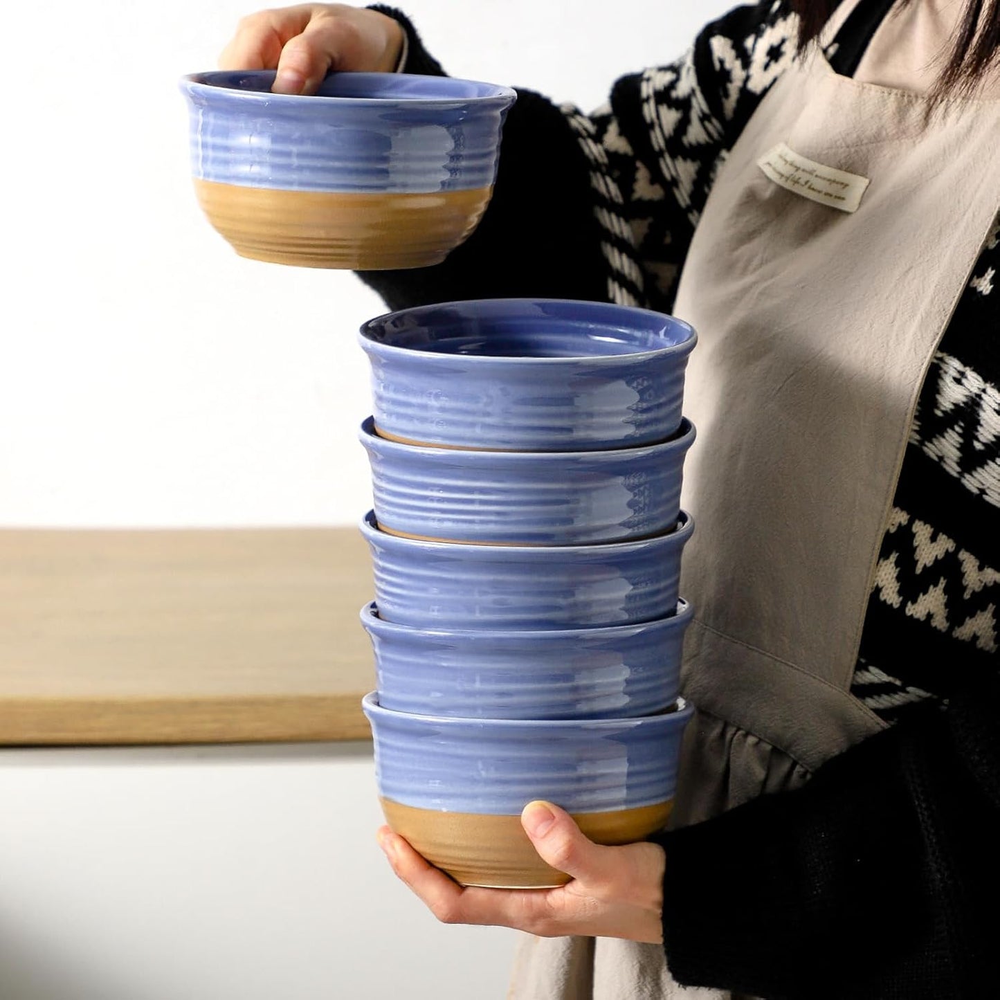 Hasense Porcelain Soup Bowls, 20 OZ Cereal Bowls Set of 6, Small Bowls for Kitchen, Great for Cereal, Snack, Rice, Soup, Ice Cream, Dessert, Dishwasher and Microwave Safe, Purple