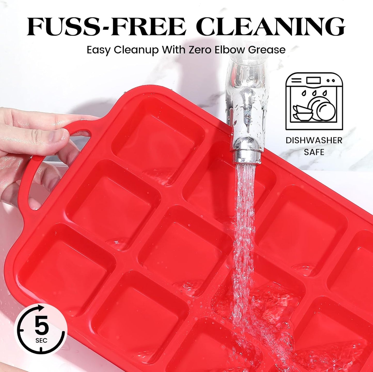 1 Pc Square Brownie Pan With Dividers Mini Silicone Brownie Pan for Baking Individual Nonstick 12 Cups Square Muffin Cupcake Pans with Metal Reinforced Frame (Red)