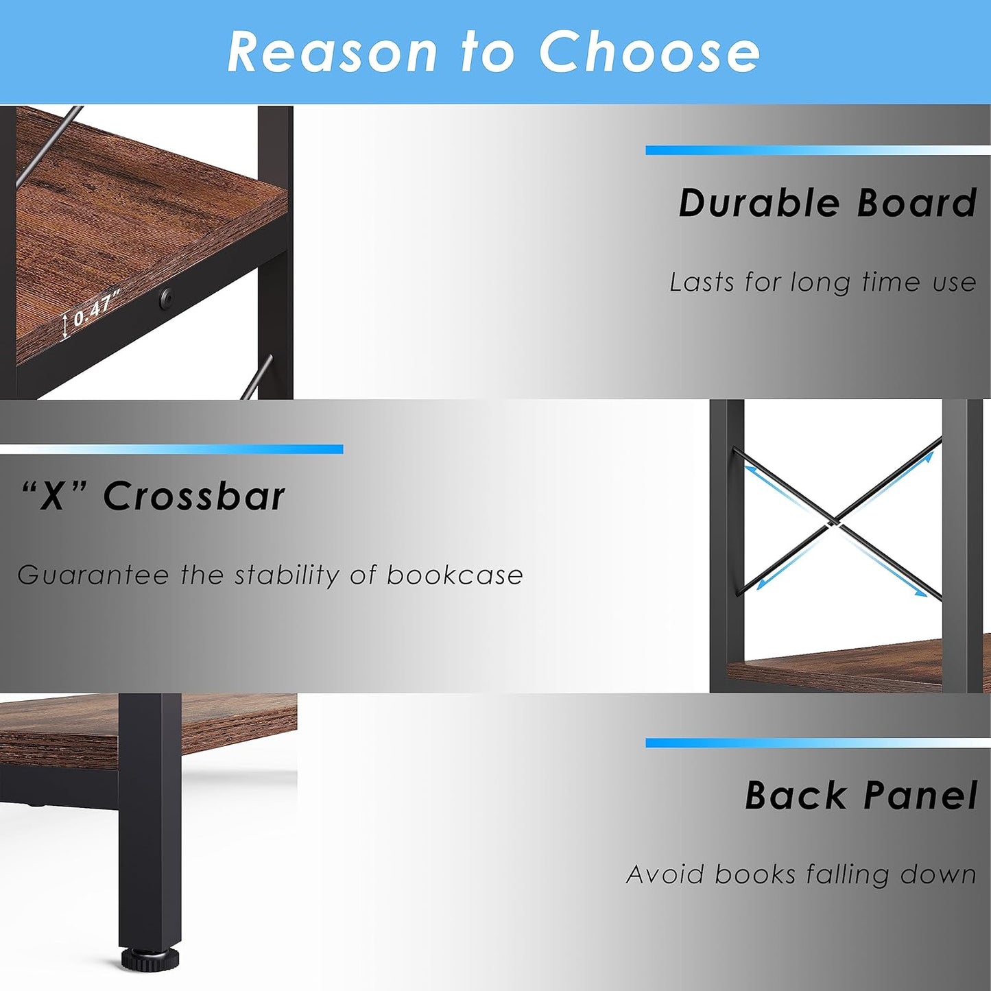 Corner Bookshelves and Bookcases Industrial Corner Etagere Bookcase L Shaped Shelf 6 Tiers with Metal Frame for Living Room Home Office