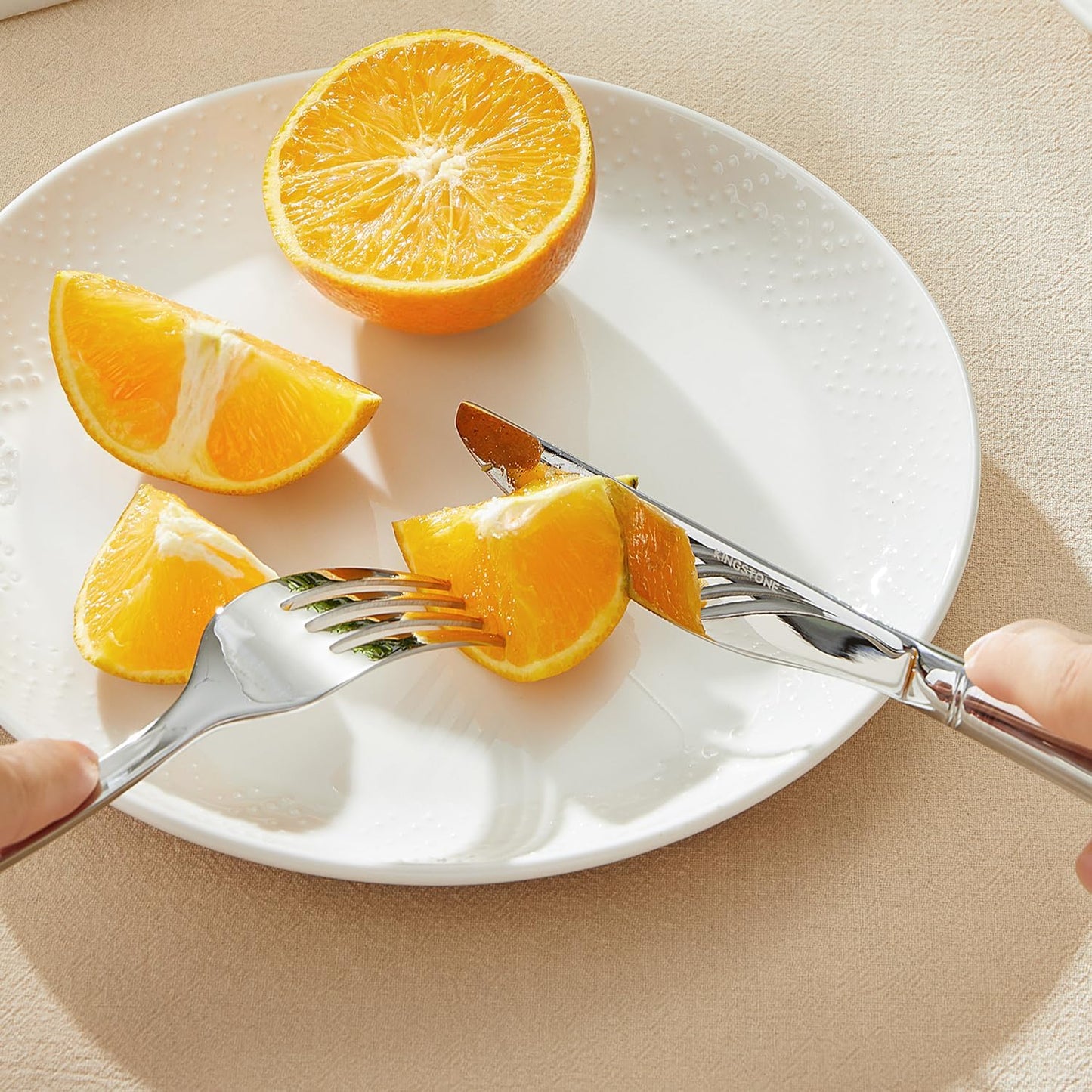 KINGSTONE Silverware Set, 60-Piece Flatware Set for 12, 18/10 Stainless Steel Cutlery Set with Bead Edge, Utensil for Kitchen, Home, Party, Wedding, Mirror Polished, Dishwasher Safe, Featured Gifts