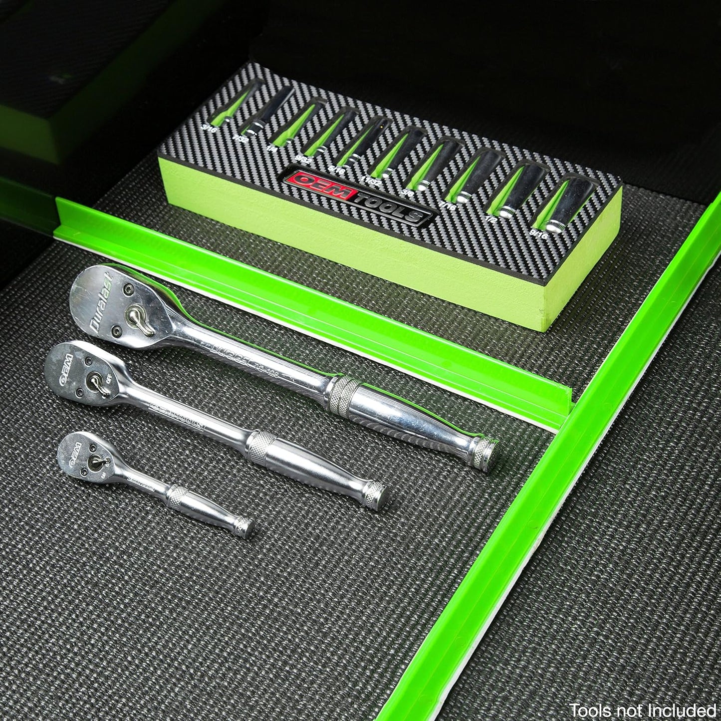 OEMTOOLS 22214 2-Piece Plastic Drawer Divider, Drawer Dividers Organizer, Drawer Dividers, Tool Box Dividers, Green