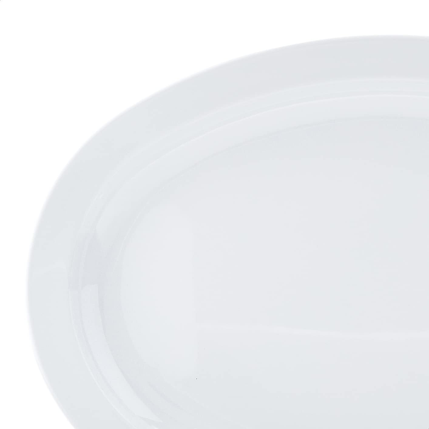 Amazon Basics Melamine (Plastic )Oval Platter Narrow Rim, 6 Piece Set, 13 in x 9.75 in, White (Previously AmazonCommercial brand)