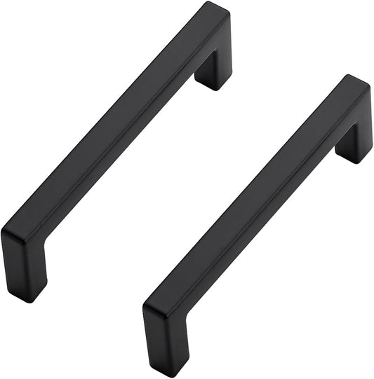 Ravinte 20 Pack Solid 3-1/2 Inch Center to Center Slim Square Bar Drawer Handles - Cabinet Hardware in Matte Black - Kitchen Handles and Pulls