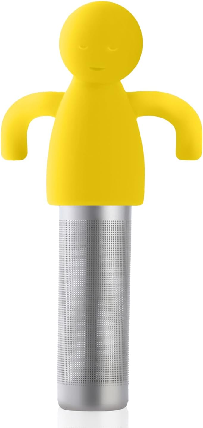 Leden Tea Infuser for Loose Tea Cute Tea Diffuser Fine Mesh Tea Steeper Stainless Steel and Silicone Tea Strainer for Cup and Mug, Yellow
