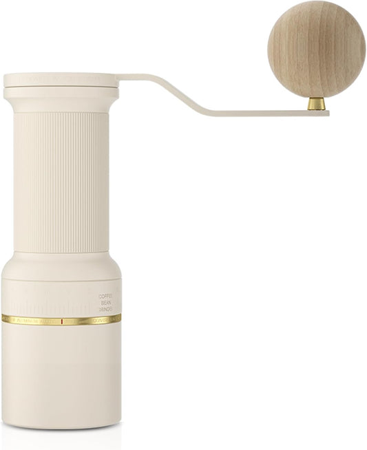 Cocinare ESSENCE GO B38 Ultra Manual Coffee Grinder – with Carrying Case Hand Grinder Capacity 30g, GhostEdge Ultra Burr & 80 Grind Settings, Perfect for Pour-over, Espresso, Cold Brew (Vintage White)