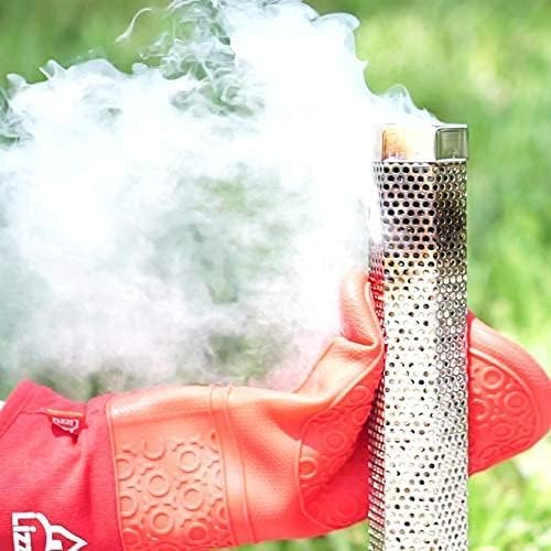 Premium Pellet Smoker Tube 12 inches,5 Hours of Billowing Smoke,for Any Grill or Smoker, Hot or Cold Smoking,Stainless Steel 304,Silicone Basting Brush,Free eBook Grilling Ideas and Recipes