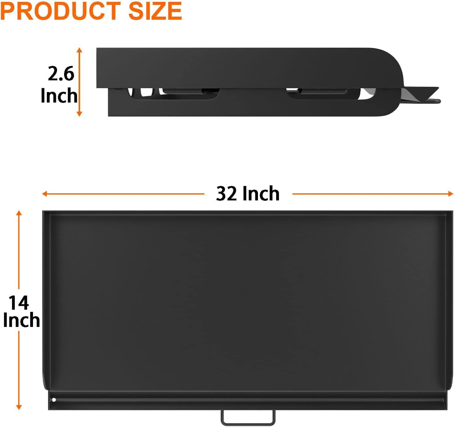 Griddle for Camp Chef 14" 2-Burner Stove Cooking Systems, Professional Carbon Steel Flat Top Griddle with Carry Bag for Camp Chef Outdoor Cooking Equipment, 14 x 32 Inch, Black