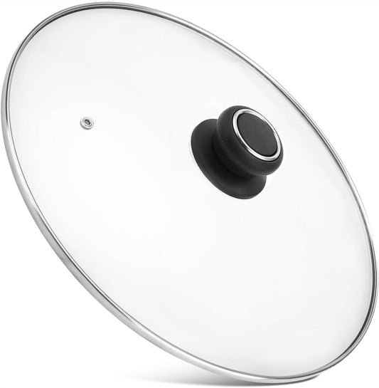 10 Inch Pan Lid Replacement Glass Lid for Pans, Pots, Skillets and Cast Iron, Clear, 1 Set