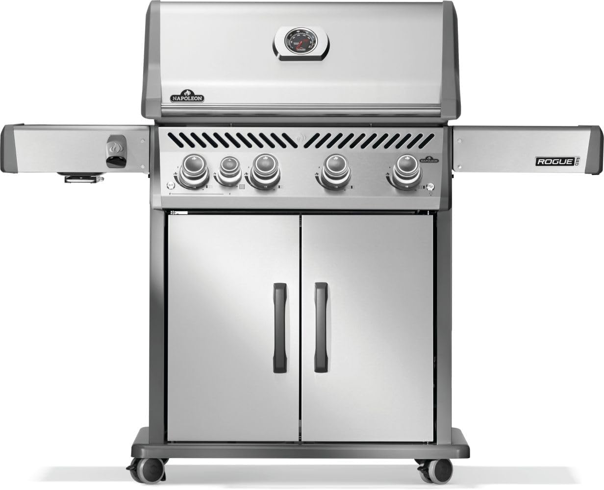 Napoleon Rogue PRO 525 Natural Gas Grill with Infrared Side Burner, Stainless Steel, Durable 5-Burner Gas Grill