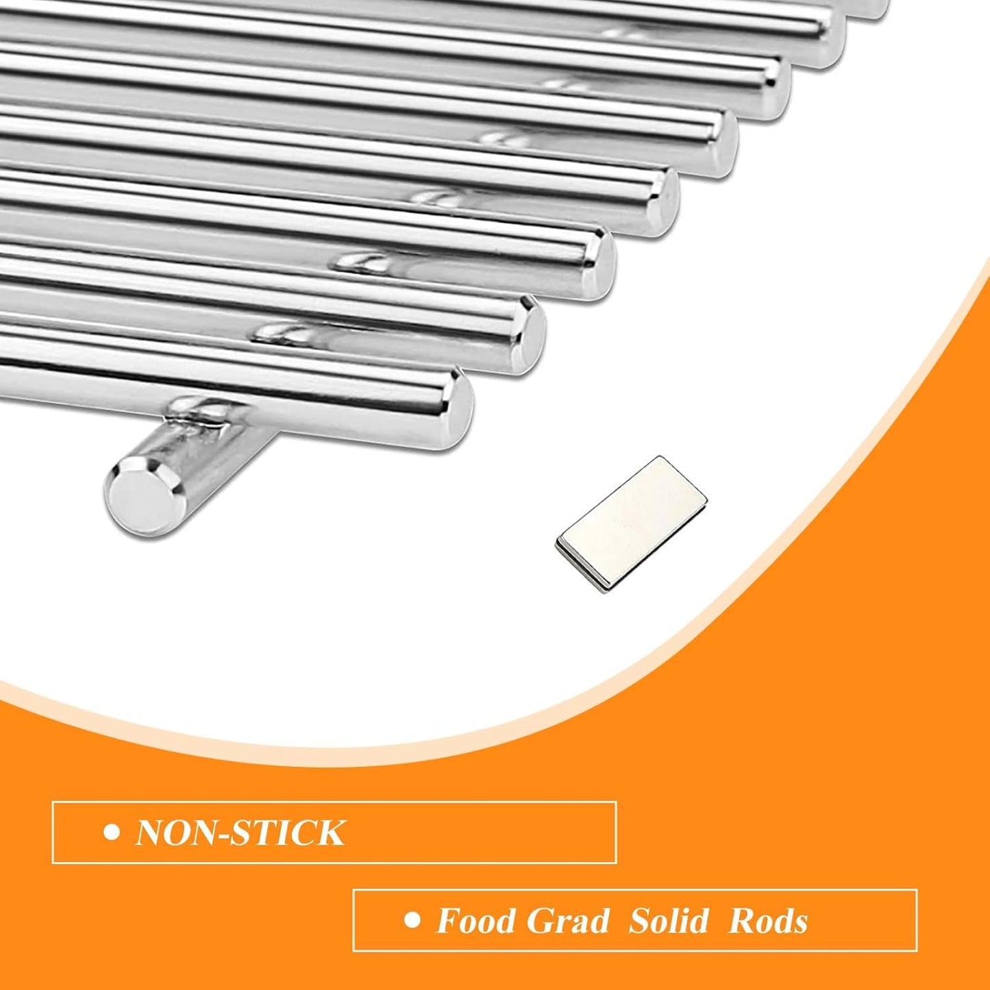 S6F652 (2-Pack) 18 1/4" Stainless Steel Gas Grill Grates for Charbroil 461210010, 463210011, 463212511, 463215512, 463215513, 463215712, 463215713, 463215714, 463224611, 463244011, 463247009