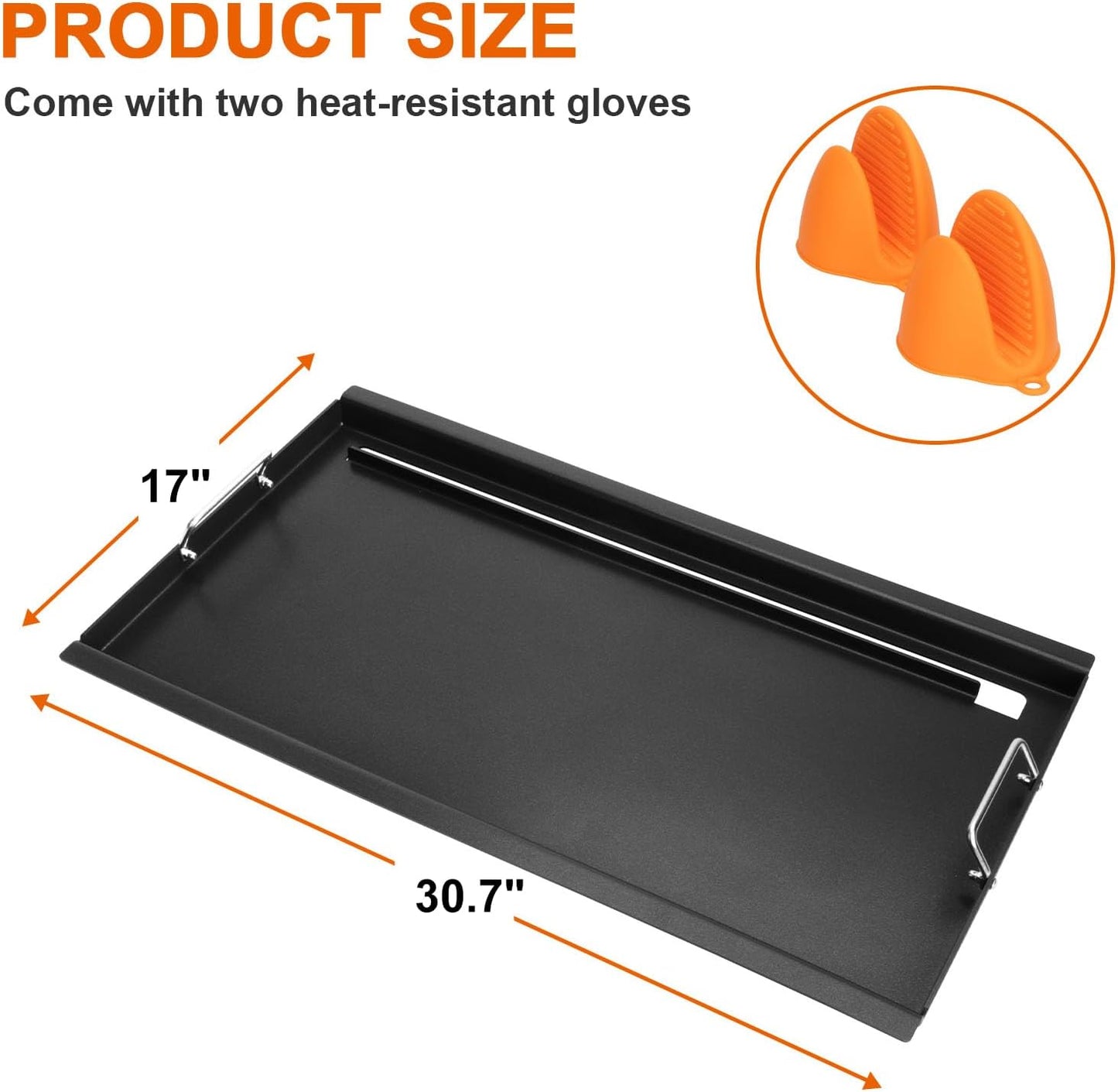 Full-Size Griddle Inserts for Charbroil Performance 6-Burner, Flat Top Griddle for Charbroil Grill 463229021 463229521 463228622 463284422 463229521B 463259223, Replacement Parts for G426-0005-W1