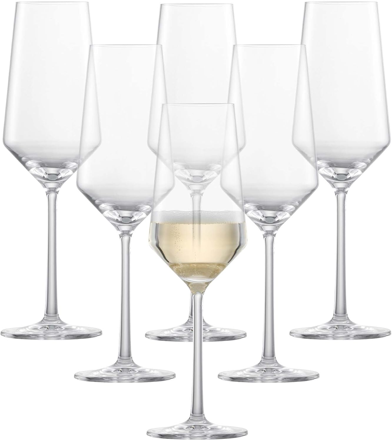 ZWIESEL GLAS Pure Champagne Glass (Set of 6), Champagne Flutes with Effervescent Point, Dishwasher-Safe Tritan Crystal Glasses, Made in Germany (10 Ounce)