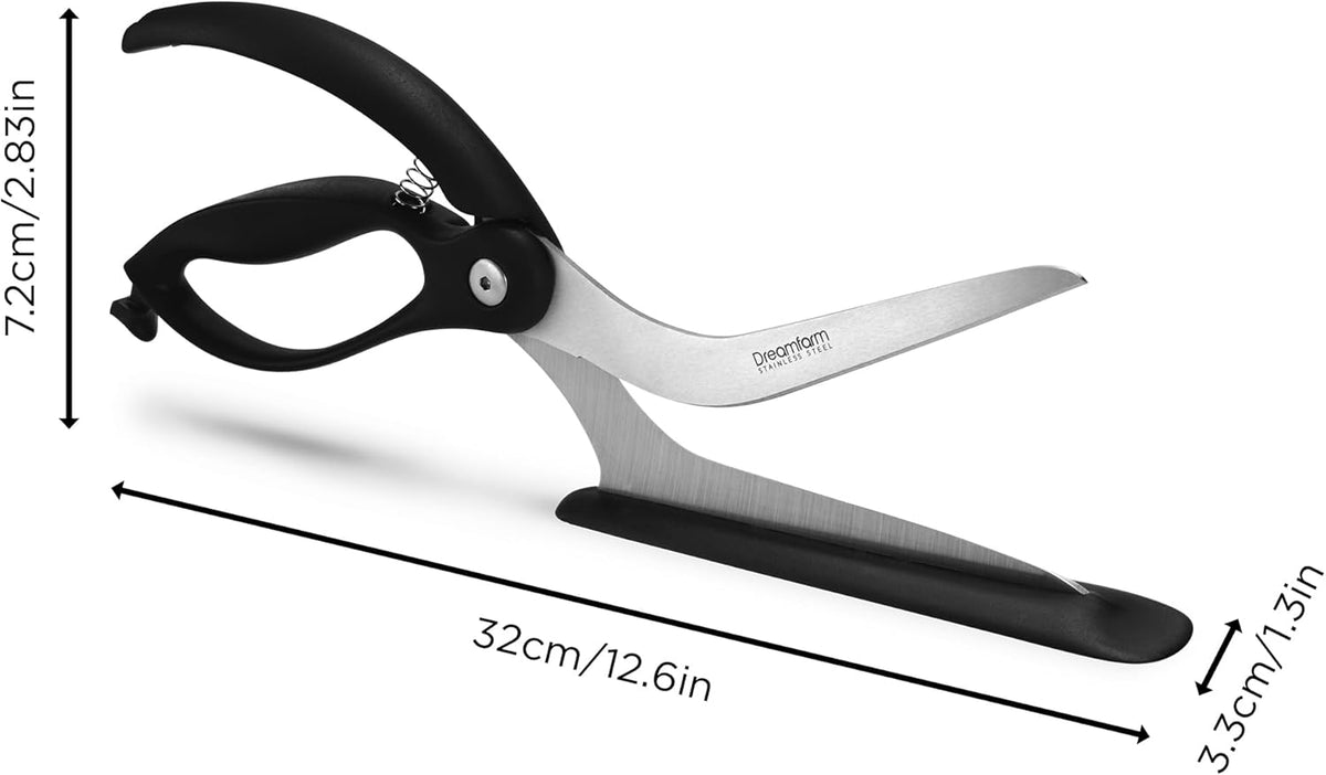 Dreamfarm Scizza 2-In-1 Easy Ergonomic Pizza Scissors with Stainless S ...
