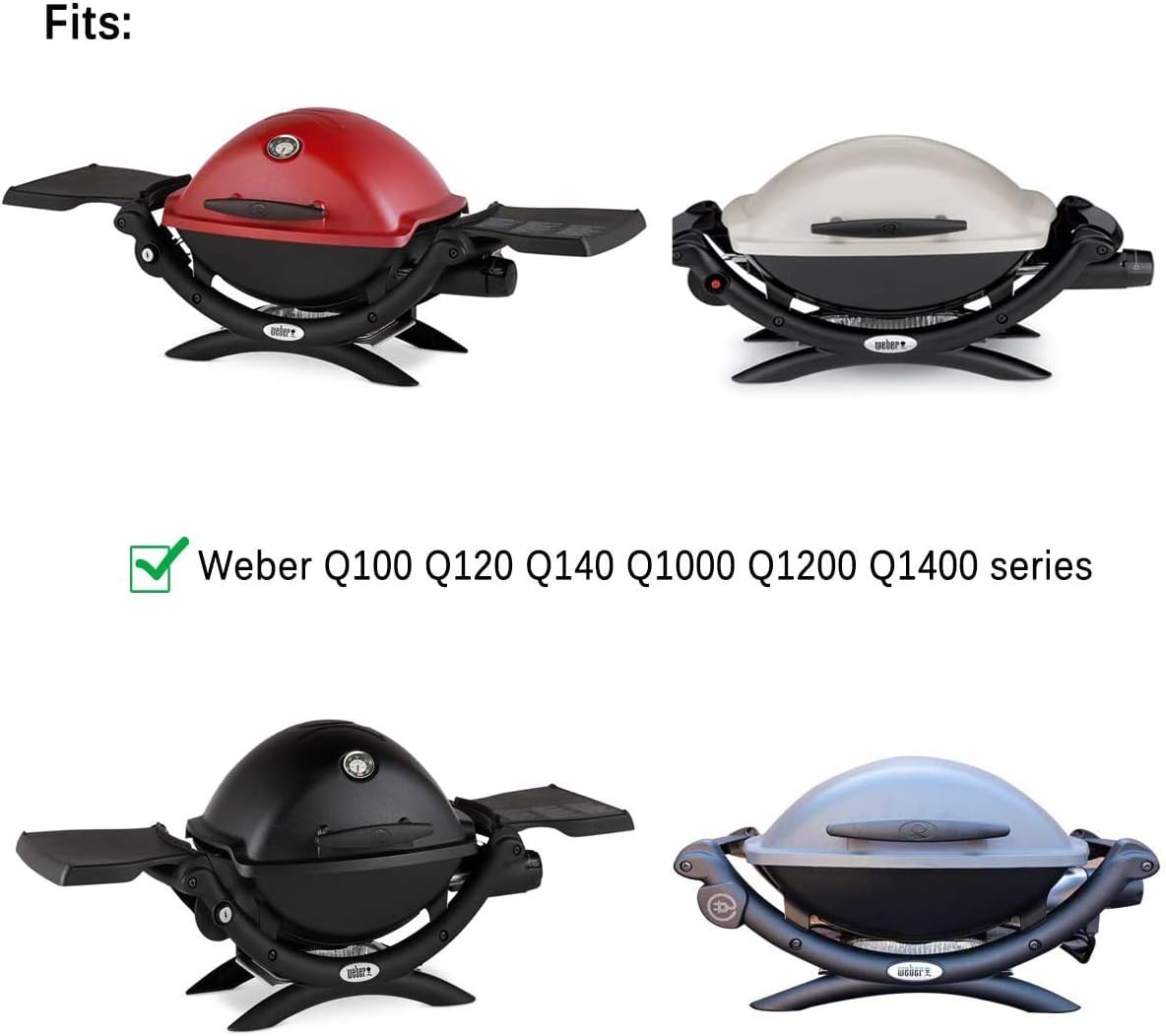 Uniflasy 6558 Cast Iron Griddle Plate for Weber Q1200 Q1000 Q120 Q100 Series Gas Grills, Cooking Griddle Replacement Parts for Weber Q1200 Q1000 Grill Accessories, 12.6 x 8.6 Inches