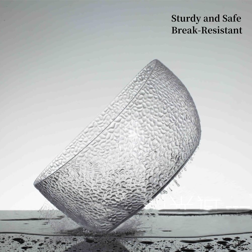 Qxbekmor 130 oz Acrylic Salad Bowls, 9.5" Serving Bowls for Fruits, Popcorn, Chips, Dips, Condiments, Break-Resistant Set of 2, Clear Circular