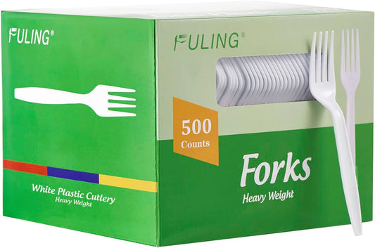 500 Count Heavy Duty White Plastic Forks Disposable Utensils Party Cutlery Heavyweight