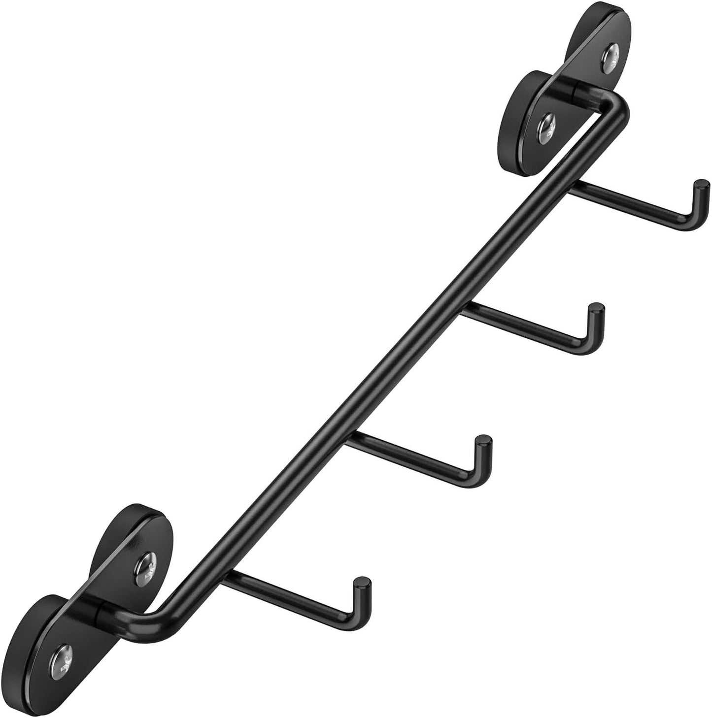 Skyflame Magnetic BBQ Tool Rack - Universal Metal Fridge Organizer Grill Cutlery Holder Towel Hanger - 4 Hooks Storage for Hanging Kitchen Utensils Smoker Tools & Other Accessories, 12" Long