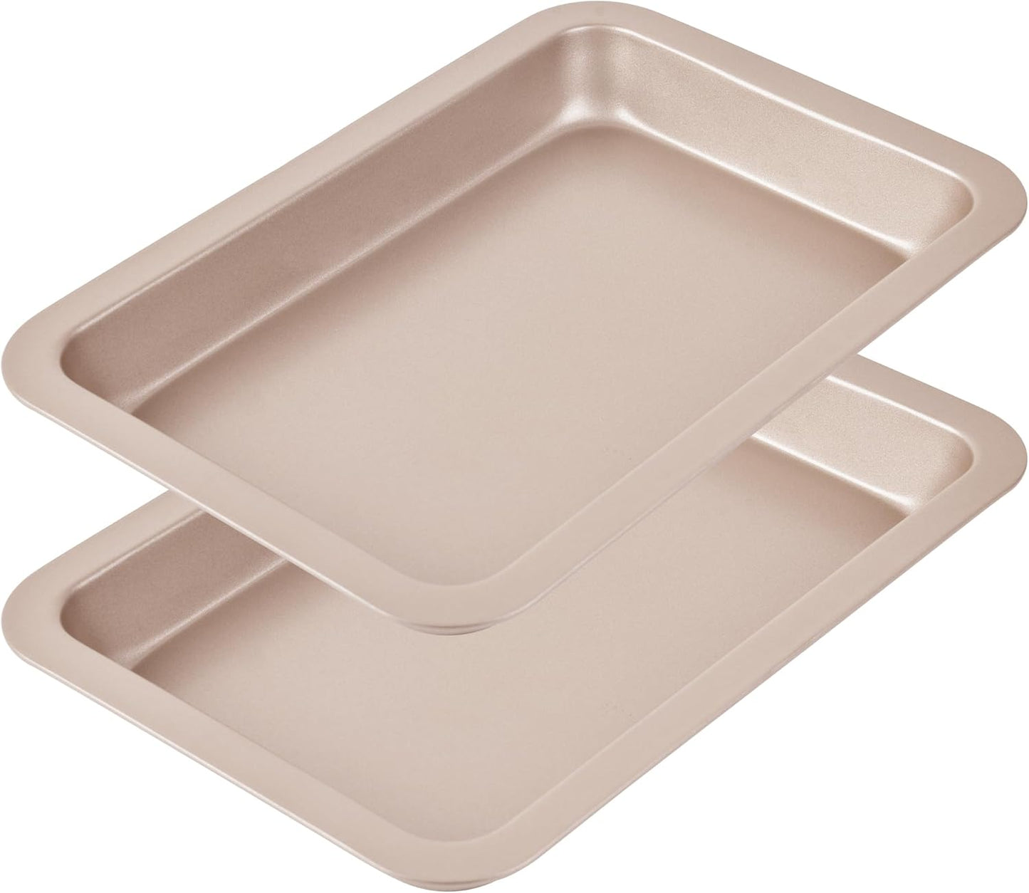 10-Inch Nonstick Shallow Cake Pan, Rectangle Bread Loaf Pan, Baking Sheet Set of 2