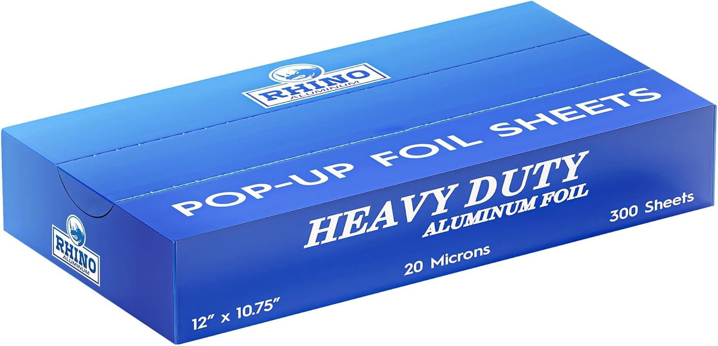 Precut Pop Up Heavy Duty Aluminum Foil Sheets - 300 Pcs of Ultra Thick 20 Micron Foil Sheets for Food - (12"x10.75") Premium Cooking Liners for Versatile Use in Cooking & Baking