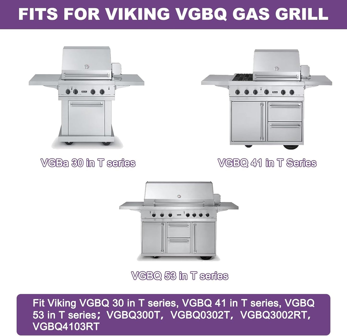 1 Pack 54911 Cooking Grid Grates with 2 Pack 54921 Replacement for Viking VGBQ 30 in T Series, VGBQ 41 in T Series, VGBQ 53 in T Series Gas Grill