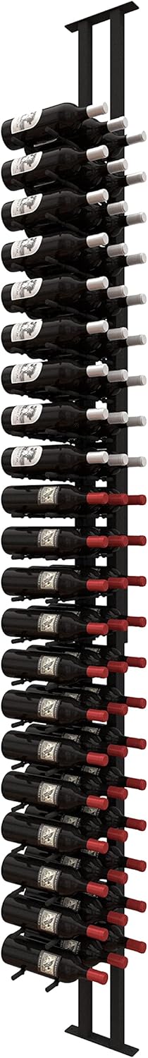 Ultra Wine Racks Floor-to-Ceiling Mount Display (1 Side, Triple Deep, Black, Holds 63 Wine Bottles) - Modern Metal Wine Storage for Wine Cellars, Home Bars, Kitchens, and Dining Rooms