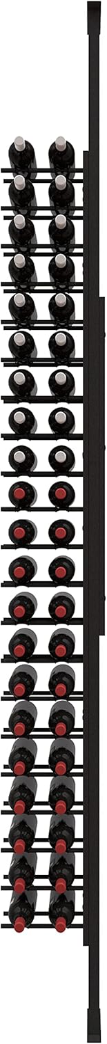 Ultra Wine Racks Floor-to-Ceiling Mount Display (1 Side, Double Deep, Black, Holds 42 Wine Bottles) - Modern Metal Wine Storage for Wine Cellars, Home Bars, Kitchens, and Dining Rooms