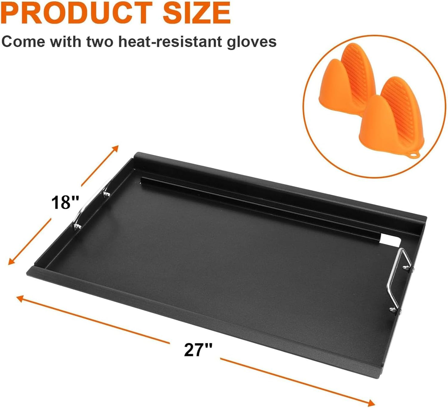 Full-Size Griddle Inserts for Charbroil Performance 5 Burner, Flat Top Griddle for Charbroil Grill 463275517 463243518 463243519 463275717 463372017 463348017, Replace for G470-0002-W1 G470-0003-W1