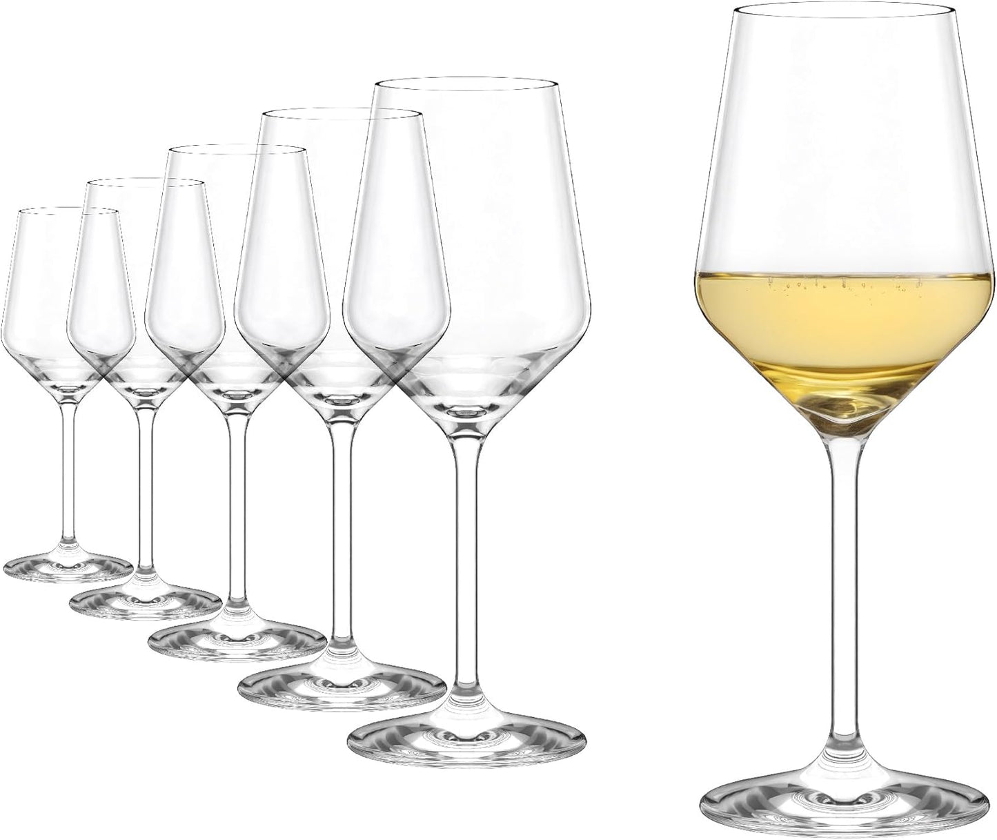 Stölzle Lausitz White Wine Glasses Set of 6 (Revolution). Dishwasher Safe, Lead-Free Crystal Luxury Wine Glass (12.25 fl oz). Durable Long Stem Wine Glasses - Genuine Stölzle Wine Glass Set