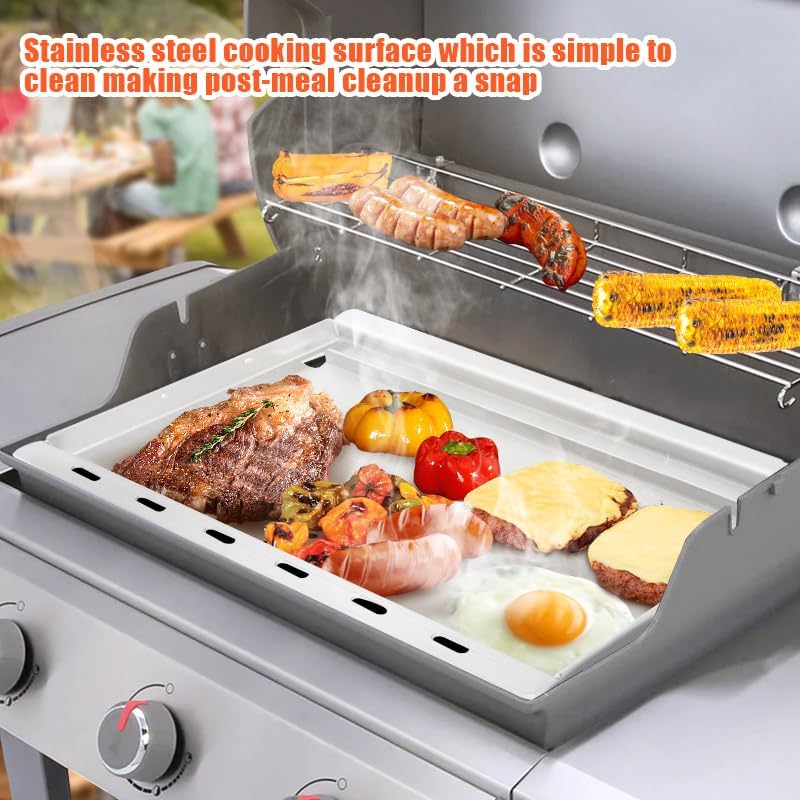 6788 Full-Size Griddle Insert for Genesis II 300 & LX 300 Series, GS4 Genesis II E-310, II S-310, II E/S-315, II E/S-325, II E/S-335 Grills, Replace for Weber Full-Size Griddle, Stainless Steel