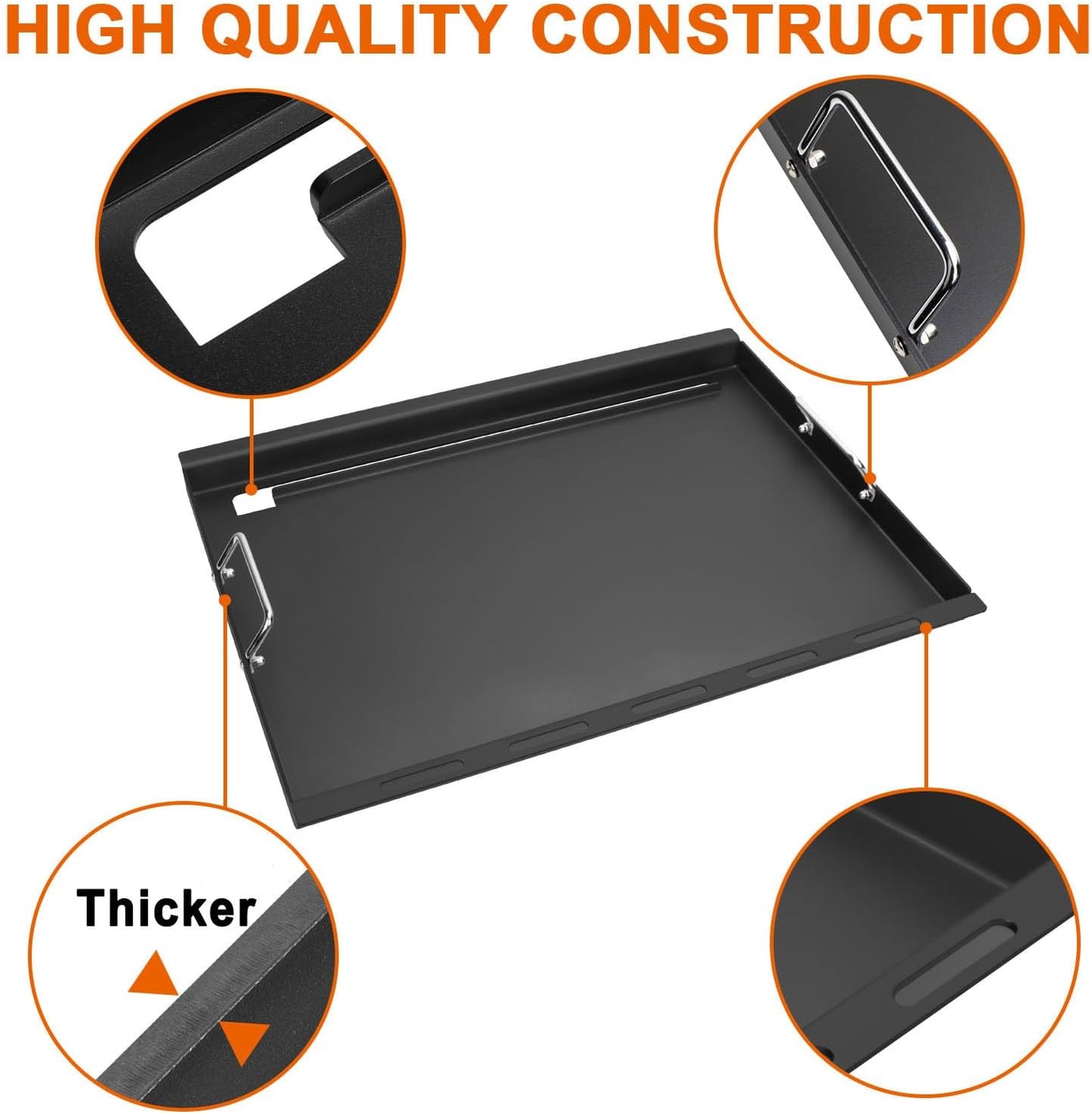 Full-Size Griddle Inserts for Weber Genesis 300 Series Gas Grills, Flat Top Griddle Accessories for Weber Genesis E-310 S-310 E-320 S-320 E-330 S-330 EP-310 EP-320 EP-330 CEP-310 Burner Gas Grills