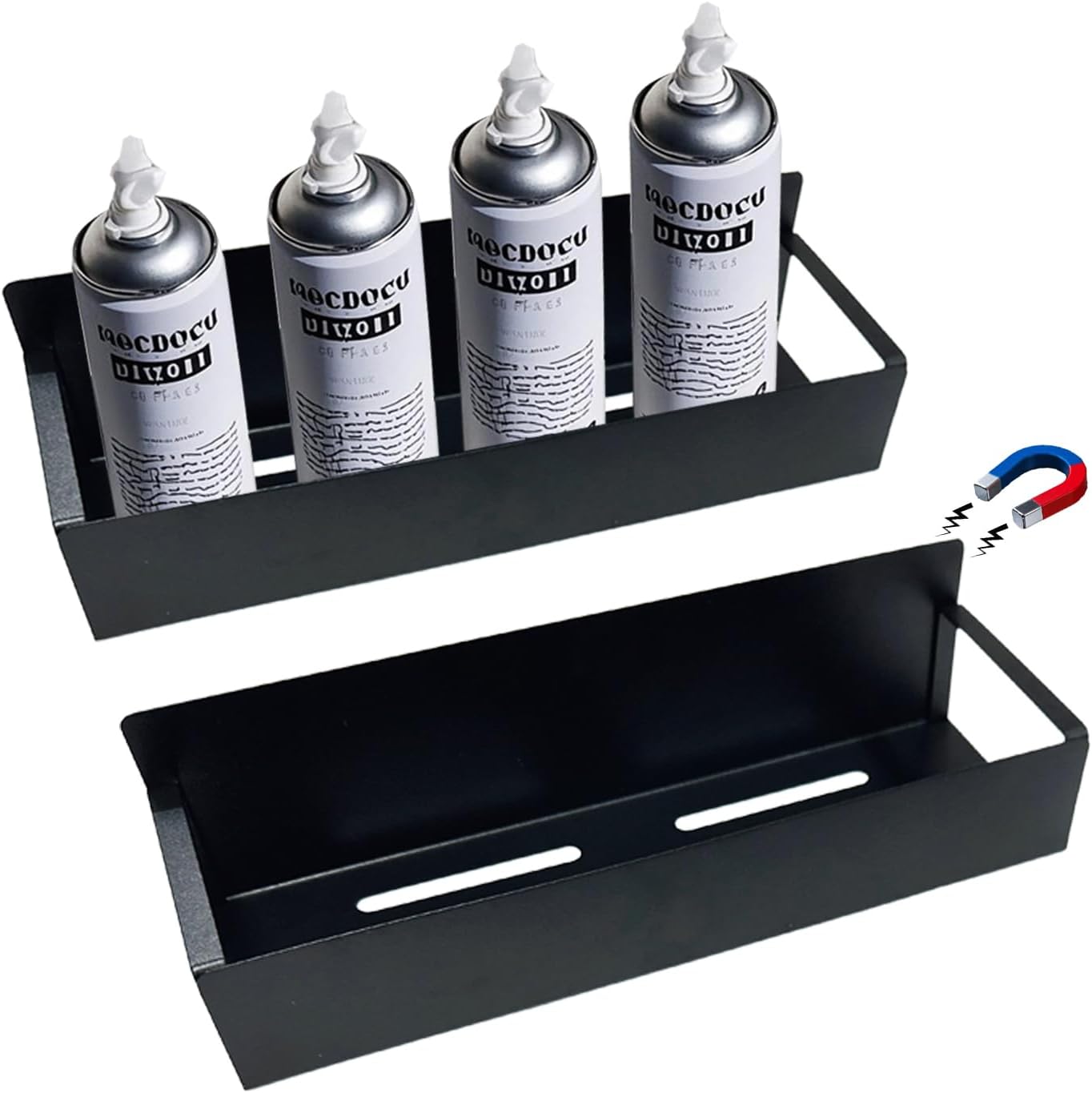 2pcs Magnetic Spray Can Holder Aerosol Can Organizer Tool Box Storage Rack for Garage Home Workspace