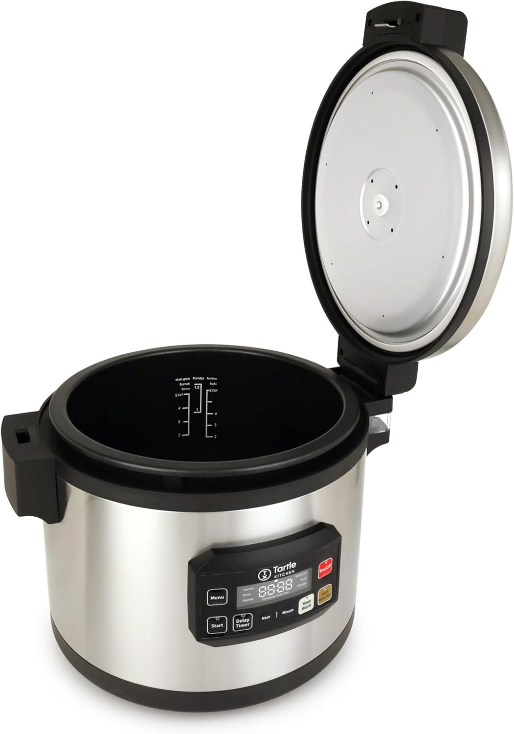 Commercial Large Multi-Function Rice Cooker - Professional 72 Cup Cooked (36 Cup Uncooked) Rice Maker Cooker With Non Stick Pot & Hinged Lid - Brown Rice, Sushi Rice and more