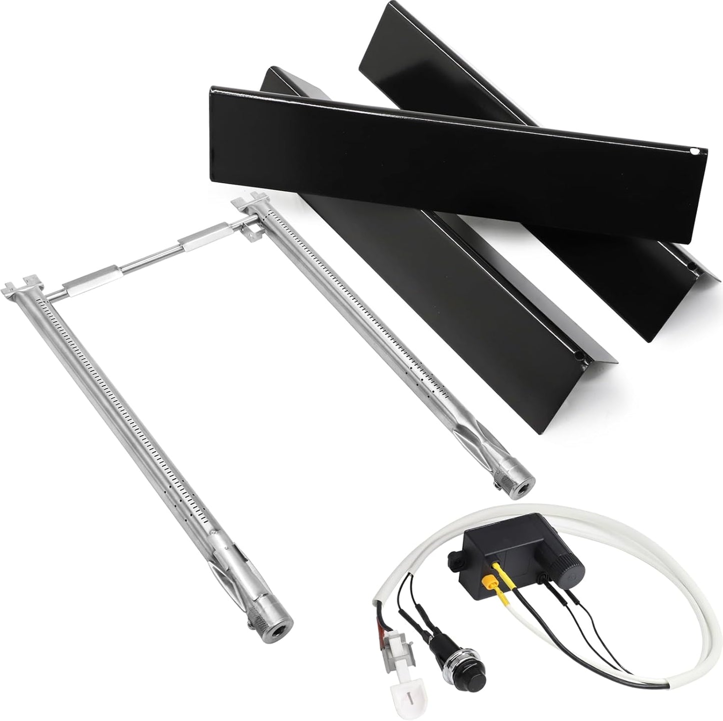 Criditpid Grill Replacement Parts for Weber Spirit I/II 200 with Front Control, 7635 Flavorizer Bars, 69785 Grill Burner Tubes & 7642 Grill Igniter Kit for Weber Spirit E210, E220, S210, S220 Grills.