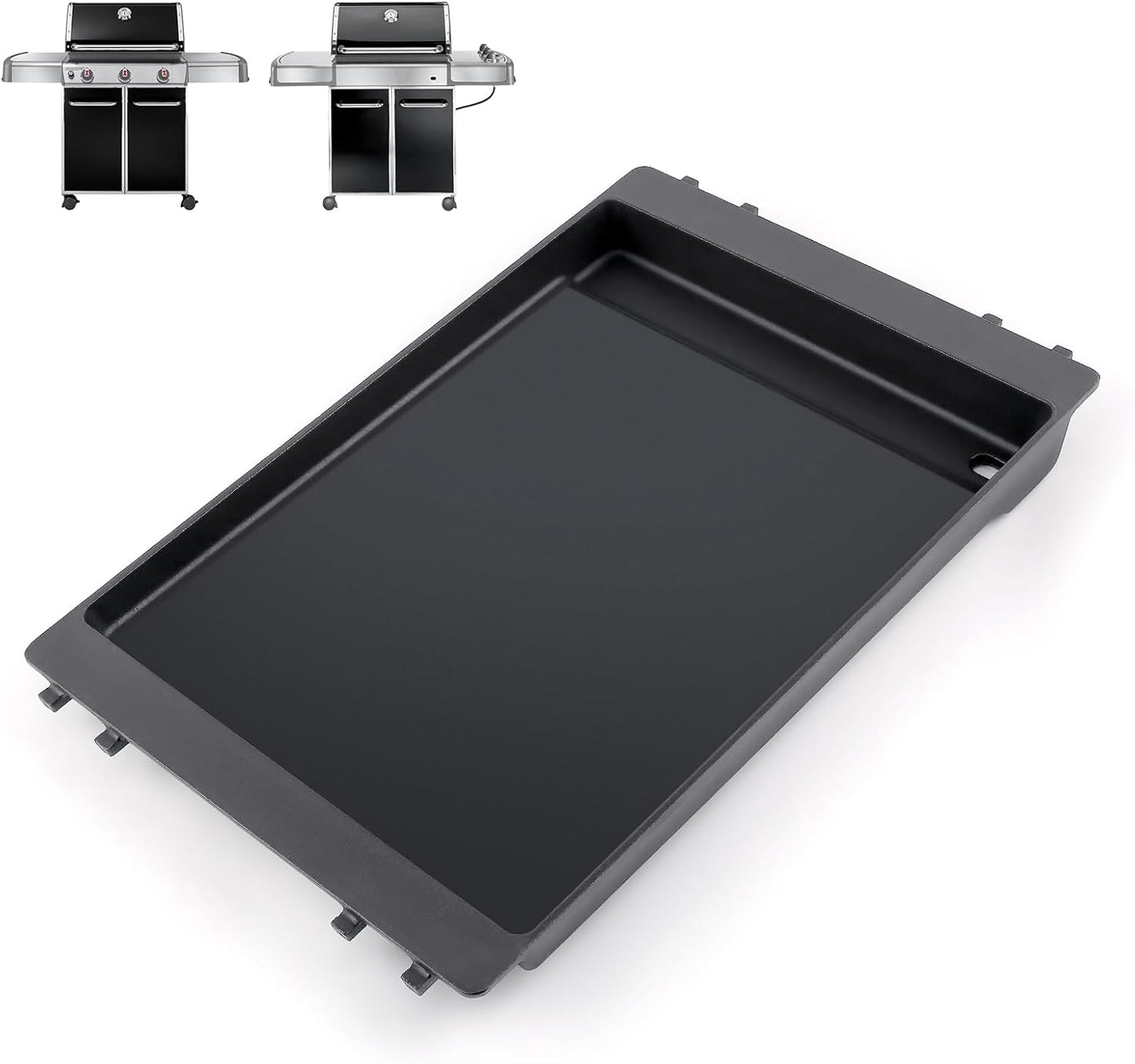 QuliMetal 7566 Cast Iron Griddle for Weber Genesis 300 Series - Heavy-Duty Grill Parts for Weber Genesis E-310, E-320, E-330, S-310, S-320, S-330 Gas Grills, Perfect for Versatile Cooking