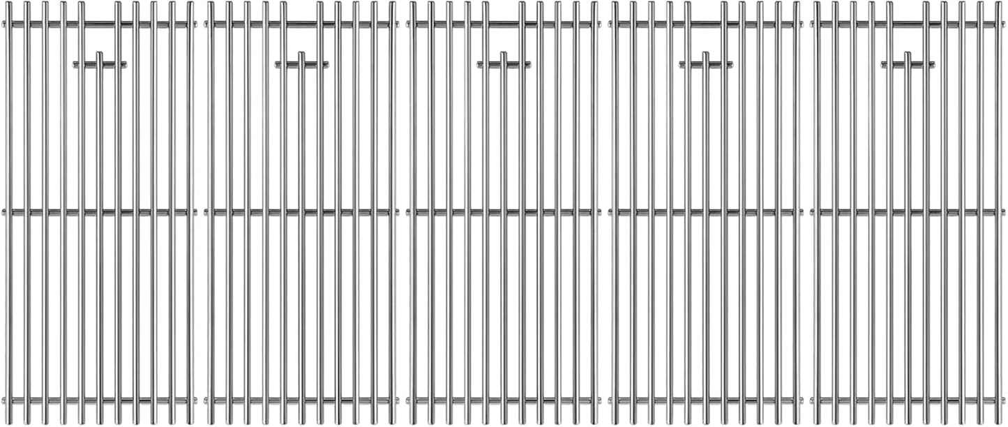 16517 Stainless Steel 5 Cooking Grates Replacement Parts for Bull Angus 40" Grill 57568 57569 57568CE 57568AGA 57569CE Brahma Lion Premium L90000 57569CE 57569CE Gas Grill 19-1/4"