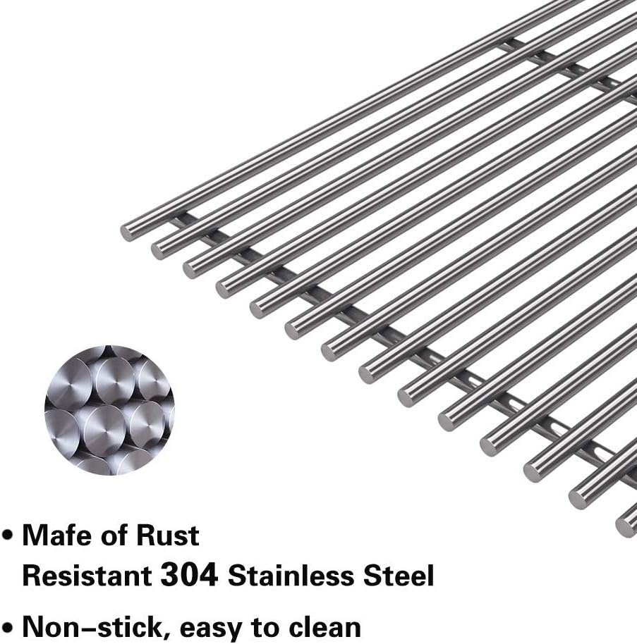 SG528(2-Pack) 19 1/2" 18 Cross rods Stainless Steel Cooking Grates for Weber Genesis E-310 E-320 E-330 S-310 S-320 S-330 EP-320 ESP-310 ESP-320 Gas Grills,DCS and Uniflame Gas Grill Models