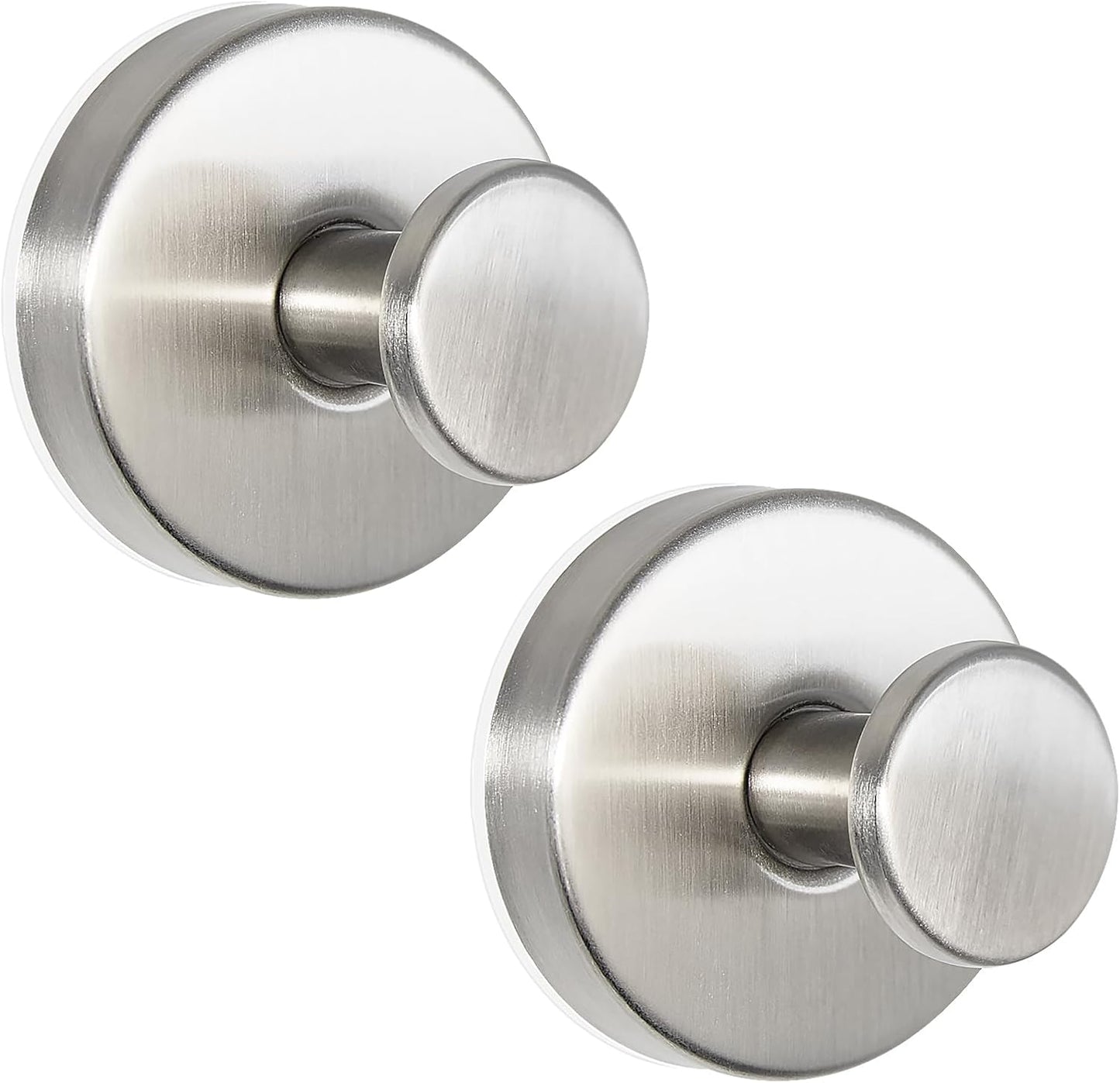 ZESLMG Suction Cup Hooks for Shower Wall, Door Wreaths, Removable Inside Shower Towel Hooks for Bathroom Window Glass Kitchen- Bath Robe Loofah Suction Hooks for Hanging More Surfaces (Nickel, 2 Pack)