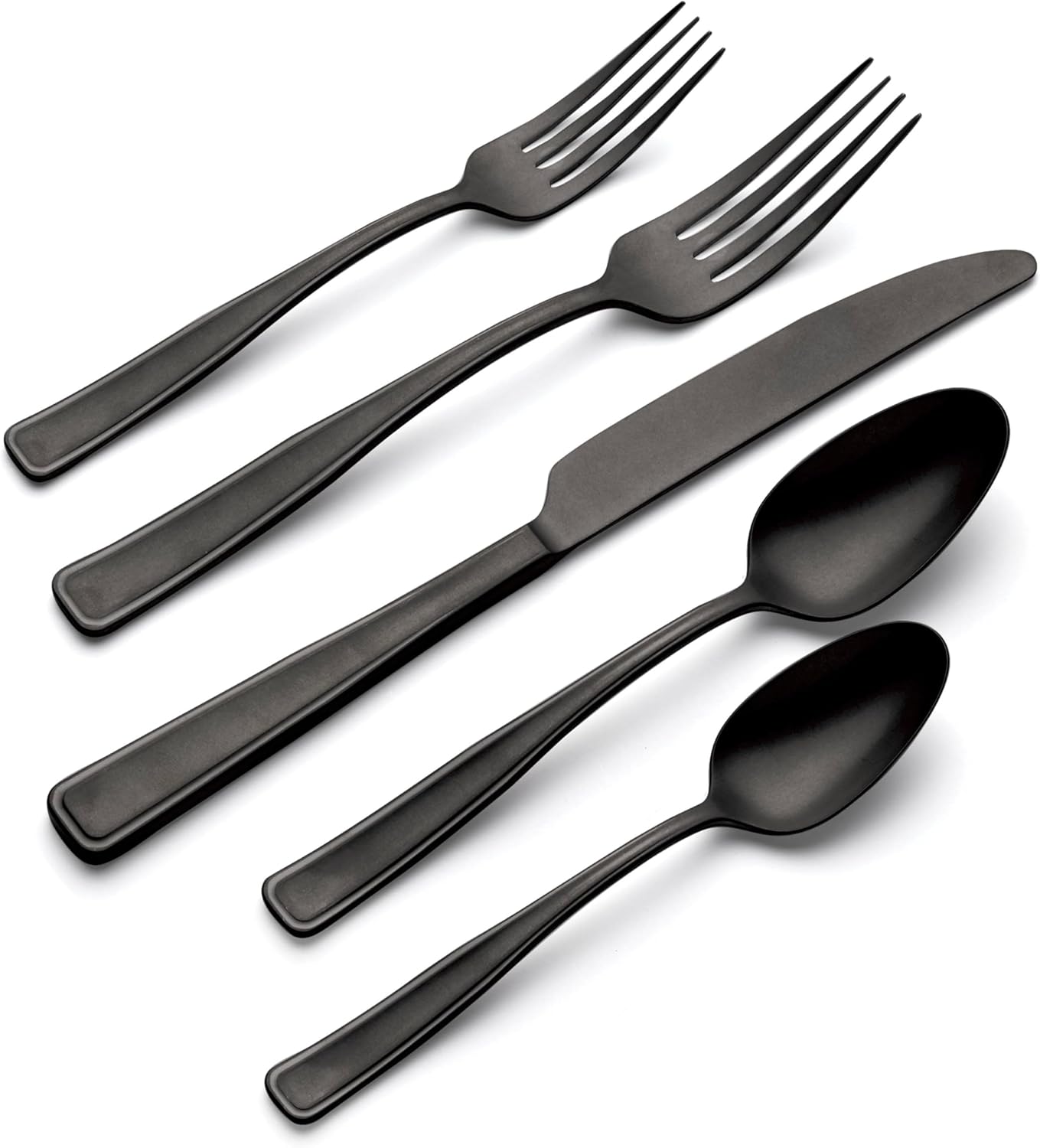 Oneida 896758 Reid Vintage Black Tumbled 20 Piece Flatware Set