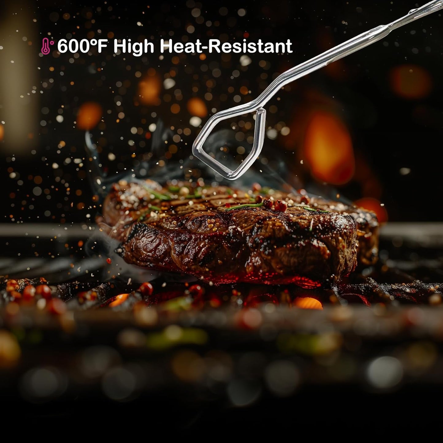 11 Inch Hiash Orange Stainless Steel Scissor Tongs, Kitchen Tongs for Cooking