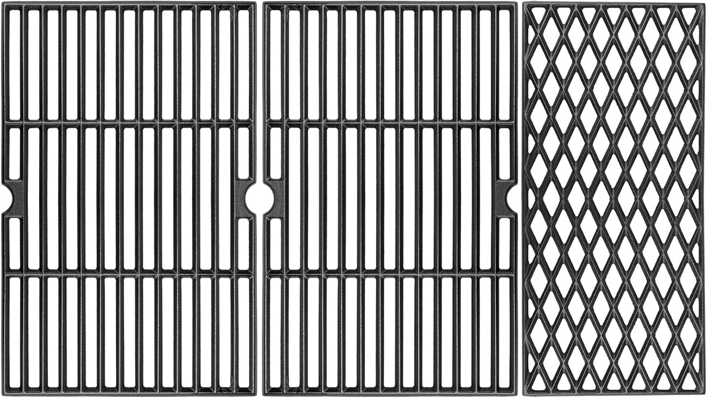 Cast Iron Grill Grates for Dyna glo DGH474CRP DGH483CRP DGF493BNP DGF493PNP-D DGB495SDP DGB495SDP-D DGB493SPB DGB463CNP DGB494SPB 70-01-911 70-02-656, Cooking Grate Replacement Part, 3 pieces