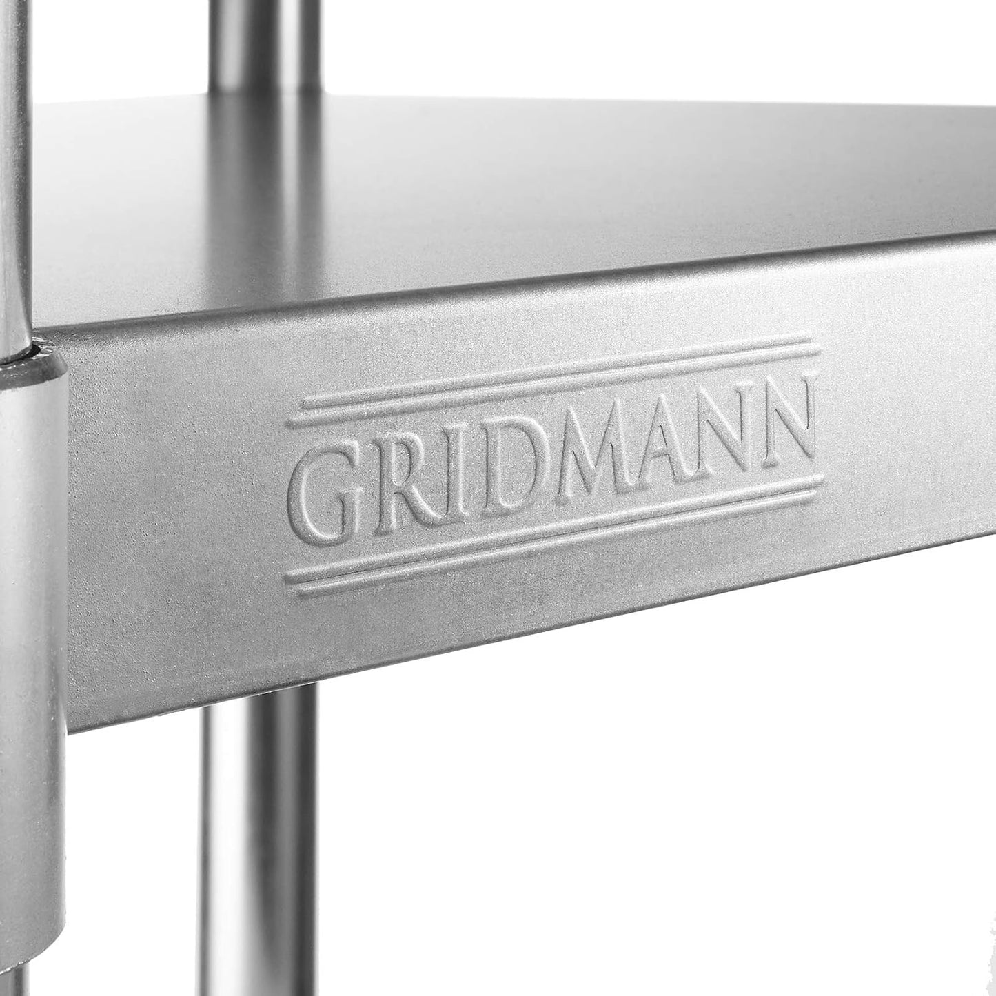 GRIDMANN Stainless Steel Kitchen Prep Table 36 x 24 Inches with Backsplash & Under Shelf, NSF Commercial Work Table for Restaurant and Home