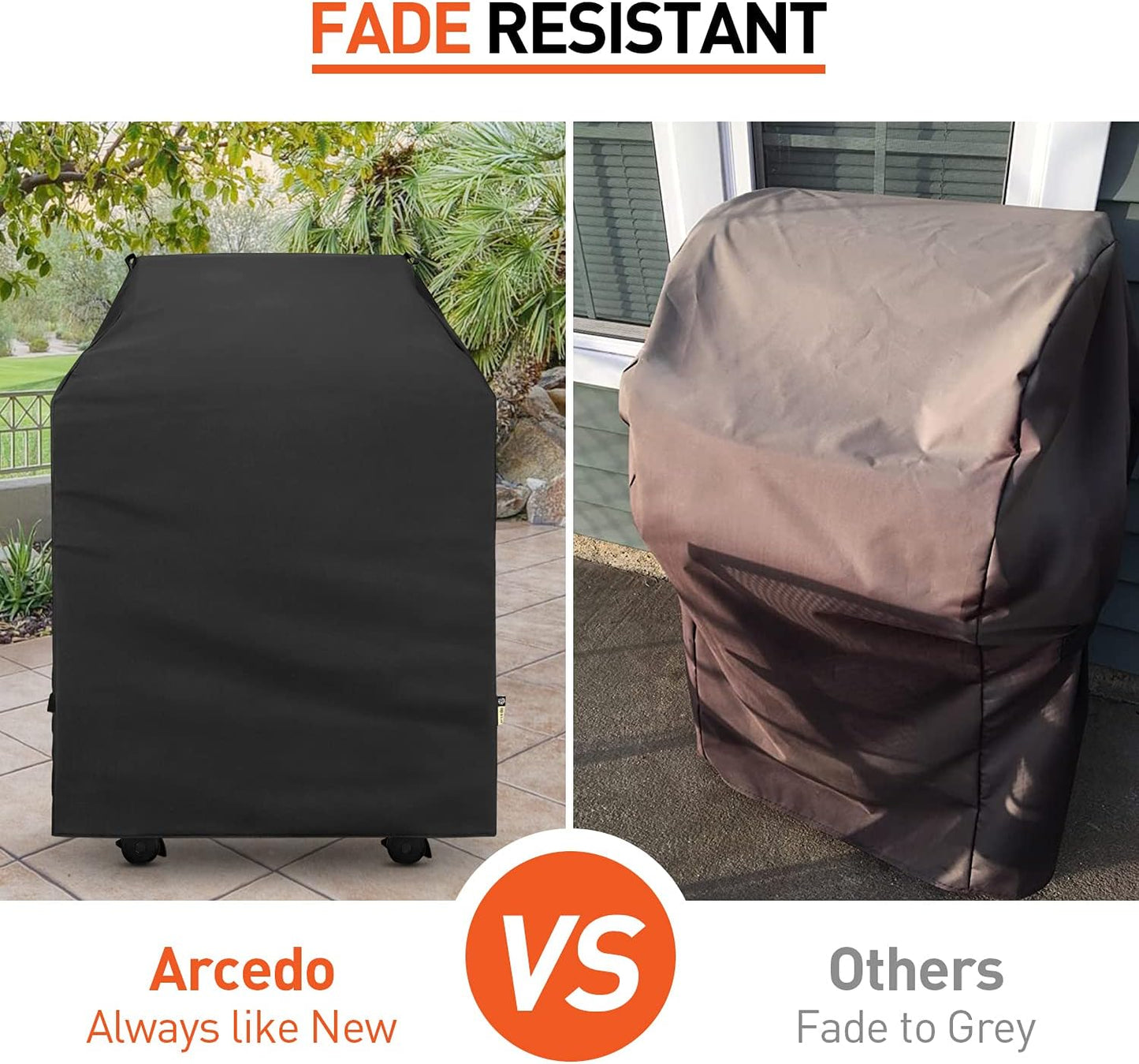 Outdoor Grill Cover 32 Inch, Heavy Duty Waterproof 2 Burner Gas BBQ Small Grill Covers Compatible with Char Broil Weber Brinkmann Holland, Black