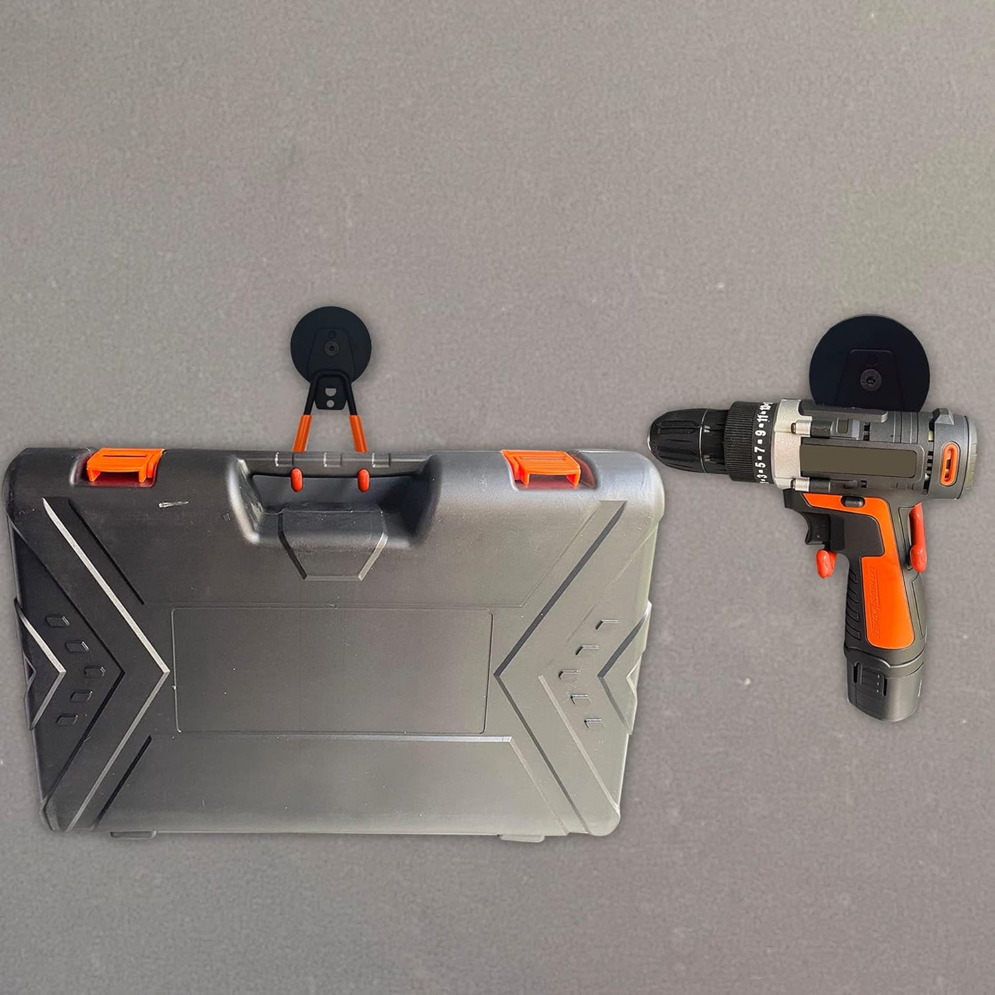 TSUYA 4 Pack Heavy Duty Large Garage Magnet Hooks, Strong Storage Utility Magnetic Hooks with Anti-Slip Rubber Coating for Hanging (Orange Hook, 2.6‘’ Diameter Base)