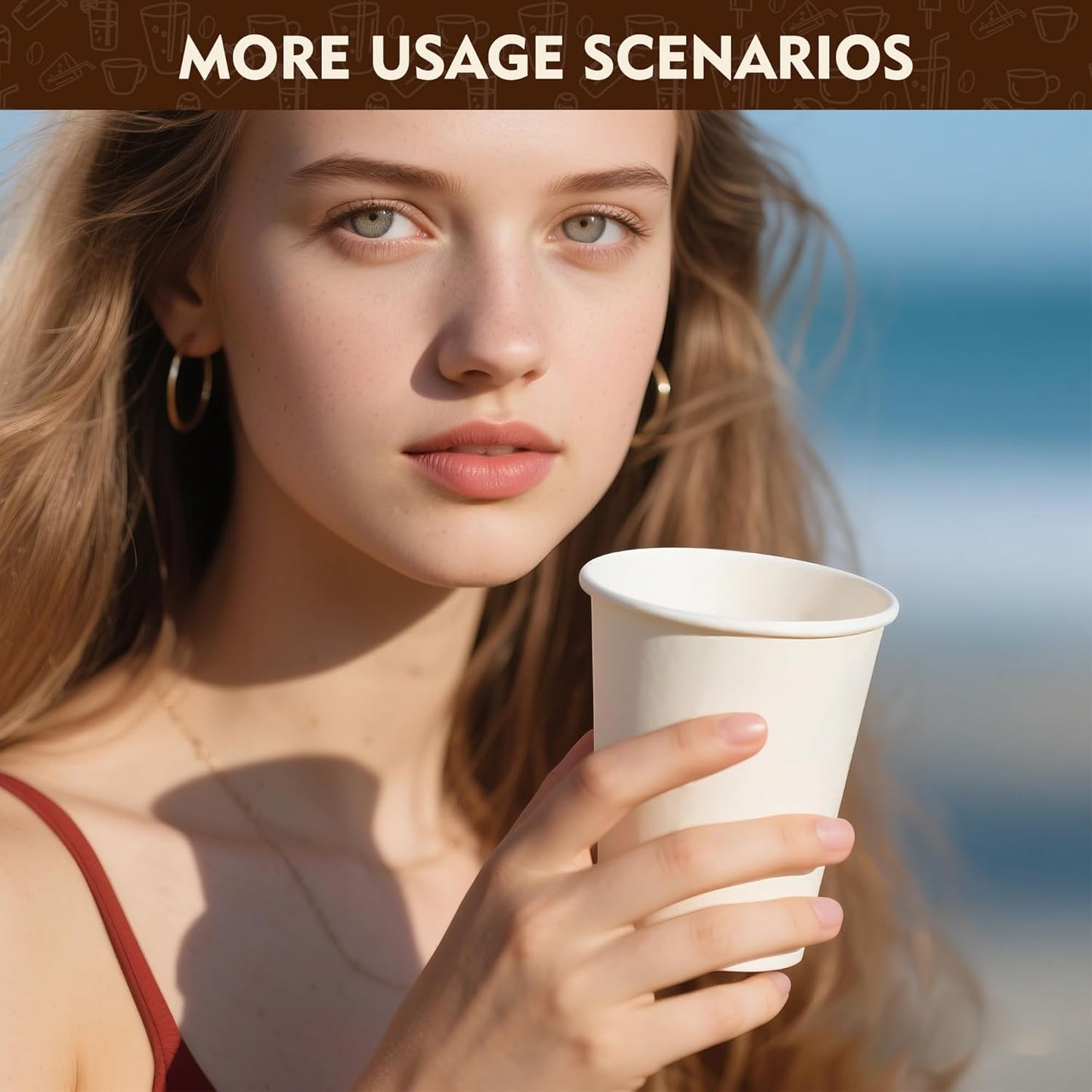 YEEHAW 12 oz 500 Pack Disposable Paper Coffee Cups, Bulk White Hot to Go Cups for Hot Coffee, Hot Liquid, Chocolate, Juice, Hot Beverage Drinkings, Ideal for Cafes, Bistros, Office and Family