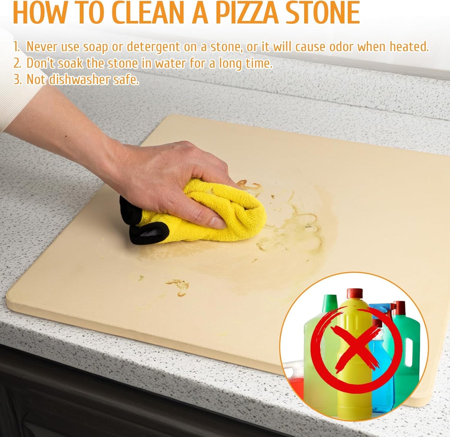 Extra Large Pizza Stone 24" x 18",Cooking Stone for Grill Rectangular, Baking Pizza Stone for bread, Ideal for Grilling Baking Several Sizes of Pizzas